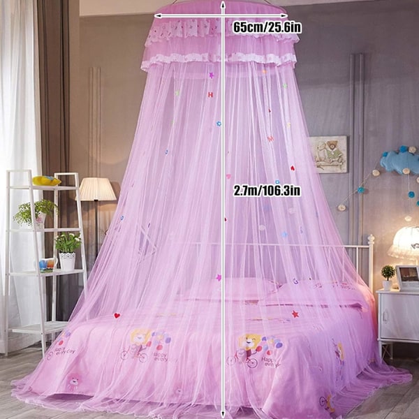 Myggestop til seng, Prinsesse Myggestop, Myggestop, til hjemmet, Camping mod insekter og myg, Pink rosa