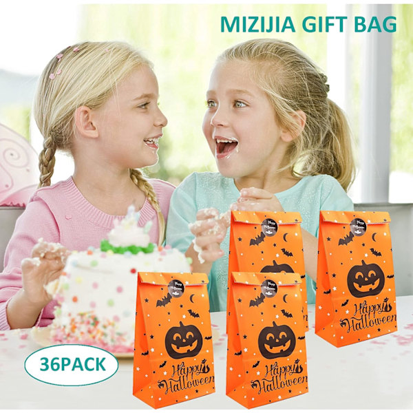 Halloween Papirpose Candy Bag Gavepose Sett 36stk Kraft Papirpose Barn Bursdag Papirpose Bryllupsfest Gaveinnpakning