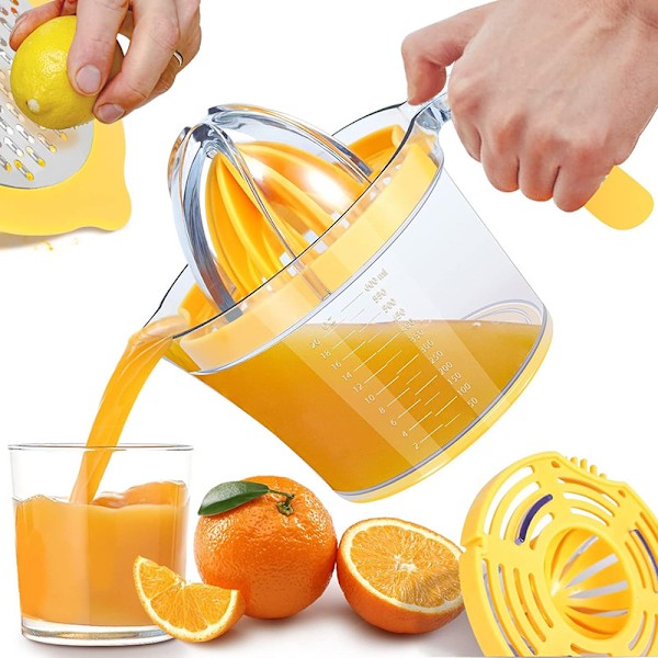 Multifunksjonell manuell juicer fire i én kjøkkenutstyr husholdnings appelsinjuicer sitron fruktjuicer