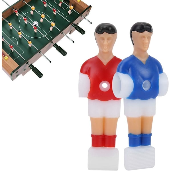 Bordfodboldspiller, bordfodboldspiller, 2 røde 2 blå minifigur plast bordfodboldspiller reservedele, fantastisk tilbehør til bordfodboldspil