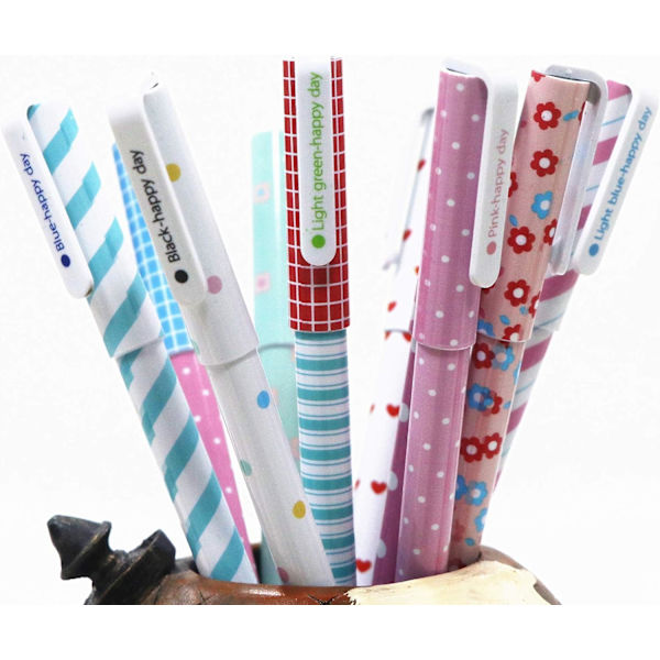 10 stk. søde farvepenne til kvinder Toshine farverige gelpenne flerfarvede penne til Bullet Journal-skrivning Roller Ball Fine Point-penne B Multicolored
