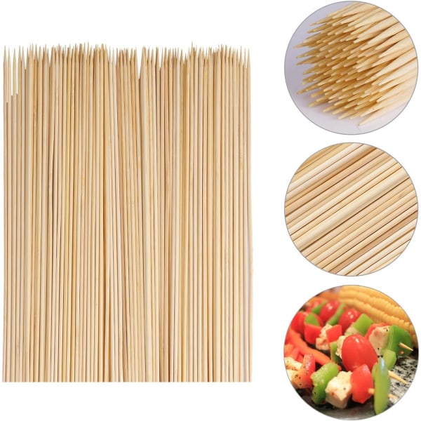 200 pieces wooden skewers bamboo BBQ sticks for barbecue, family gatherings (2.5mm * 25cm)