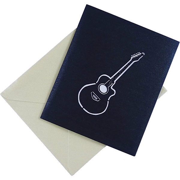 Gitar Design 3D Pop Up Kort Gratulasjonskort Bursdagskort Gitar Gave Musikkgave Til Gitarist Musiker