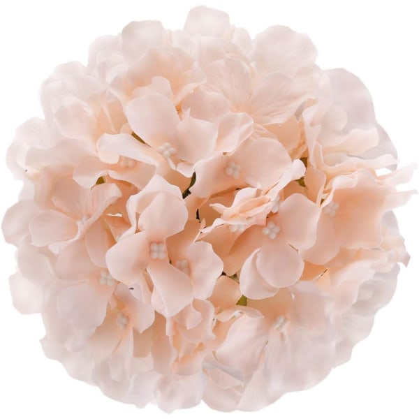 Sidenhortensia Huvuden Konstgjorda Blommor Huvuden för Hem Bröllopsdekor, 10-pack light pink