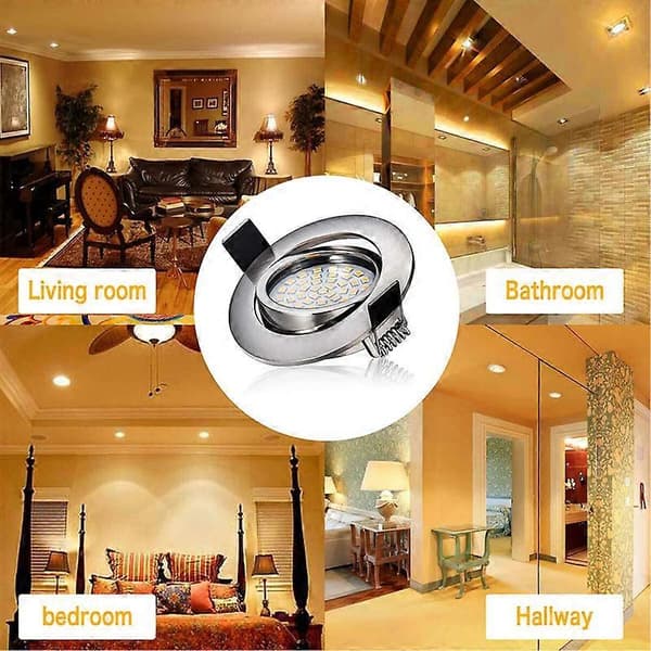6X 5W LED Innfelt Spotlight 3000K Varmhvit 230V, 55mm