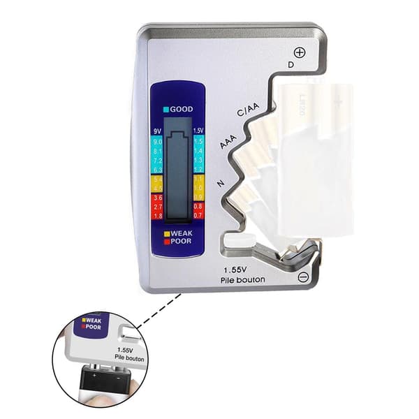 Universal Digital Batteritester for AA AAA CDN 9V 1.5V Knappcelle Mini Batterier