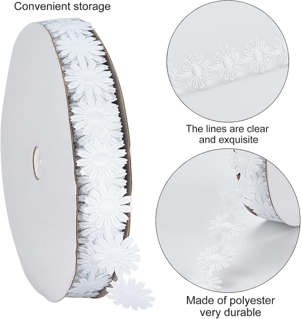 20 meter Malan blomst blondebånd broderi blondekant polyester dekorative pynt til syning bryllupsblomster Valentinsdag
