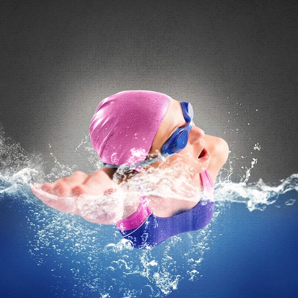 6 kpl Unisex aikuisten silikoninen cap vedenpitävä uimahattu Kestävä luistamaton uima-altaan cap elastinen