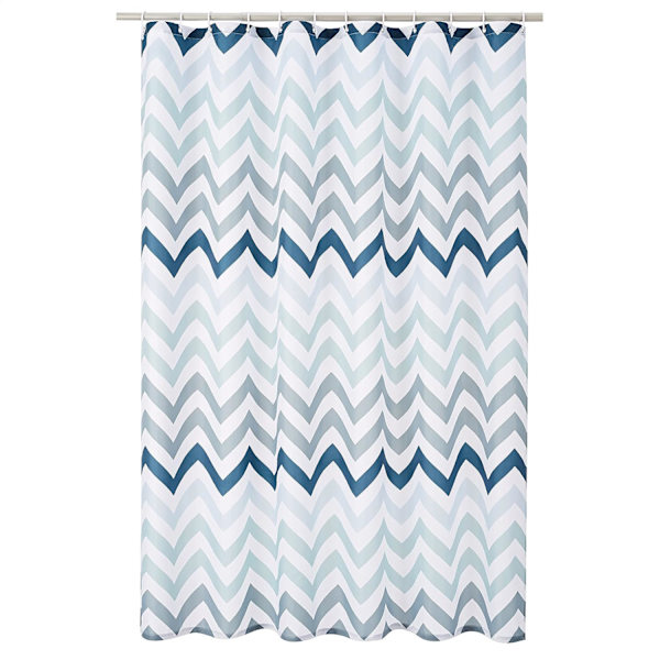 Dusjforheng i stoff - 72 x 72 tommer, for baderom 72''x72'' Blue Ombre Chevron