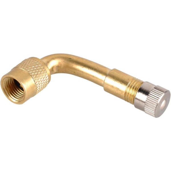 90 graders bøyd ventilforlengeradapter, messing luftdekkforlenger Schrader ventiladapter