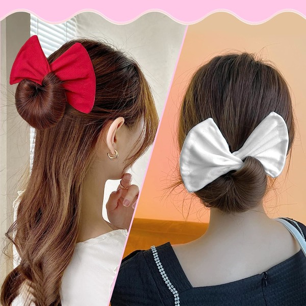 Bollemaskine, deft Bun, Stilful Damehårmager, Multifarvet Klud Velcro Clip & Twist Tool 4 stk.