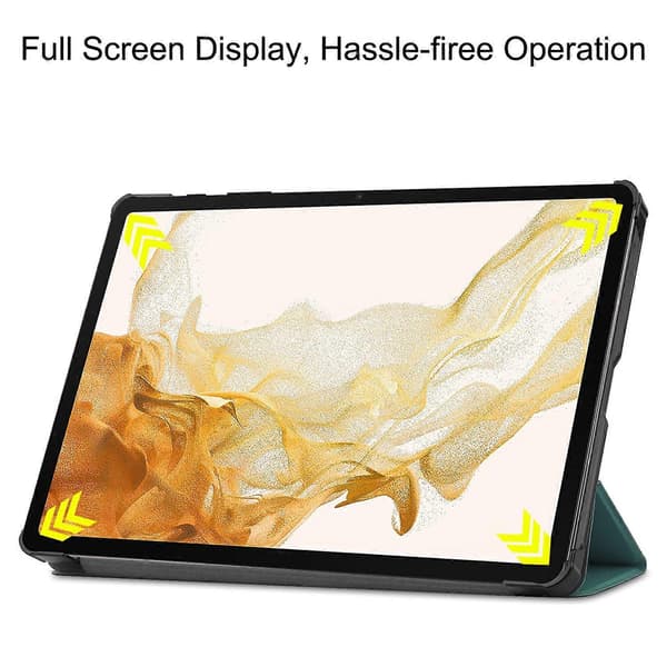 Fodral för Samsung Galaxy Tab S10+/S9 FE+/S9+ Anti-Drop Läderställ Tabletskydd - Svartgrön