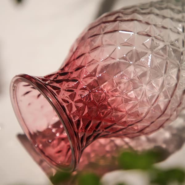 Glasmidja Blomvas - Modern Stil, Gallerdesign, Klar Rosa Pink