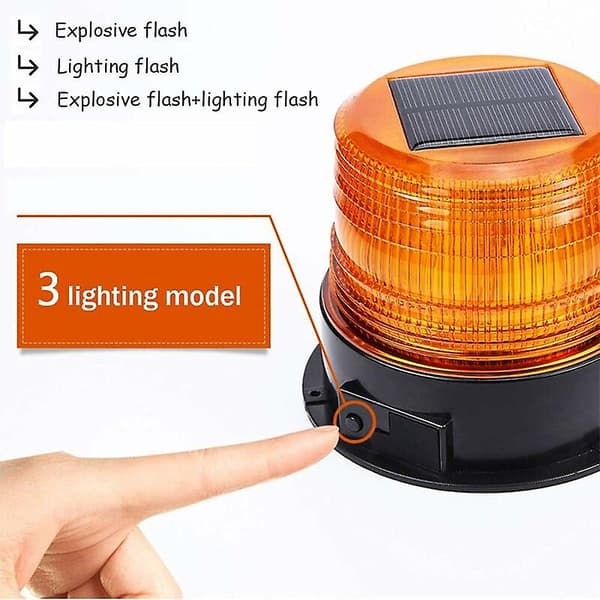 (Sol/USB-advarselslys) 5V LED-roterende magnet-advarselslys Bil Lastbil Trådløs Super Bright Flash Light