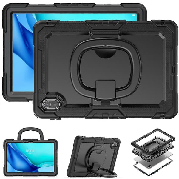 For Huawei MatePad SE 11 Deksel Ring Stativ PC+Silikon Støtsikkert Nettbrettdeksel