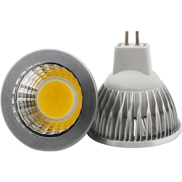 6st, MR16/GU5.3 COB LED-lampa, 3W / 210lm, DC 12V, varmvit 2700K, motsvarande 20W halogenlampa, ø50x52, 90° strålvinkel