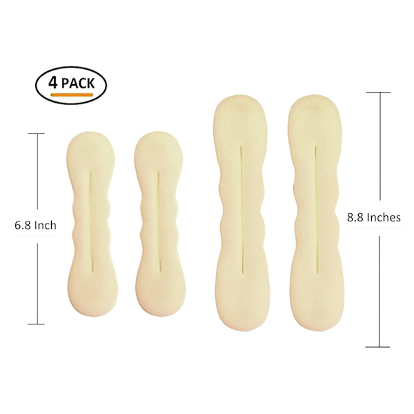 Magic Hair Bun Maker 4 Pack (2 små, 2 stora) Skumbunsformare Tillbehör Stark Flexibel Återanvändbar