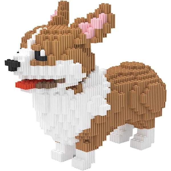 Mikro Byggeklodser Mini Kæledyr Byggelegetøj Klodser til børn Big Corgi 10 x 6 x 10 inches