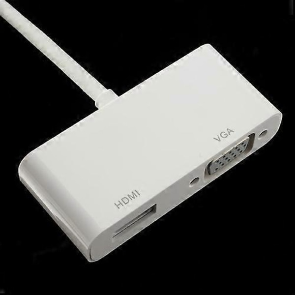 2 i 1 Mini DisplayPort til HDMI & VGA Adapterkabel til Apple MacBook Pro Air