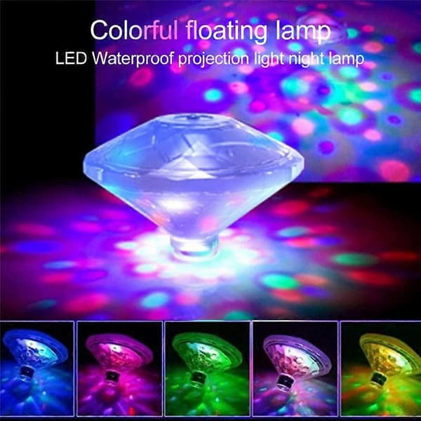 Farve Flydende Poollys, IP68 Undervands LED-lys, LED Undervandslys med 7 Tilstande (2 STK)