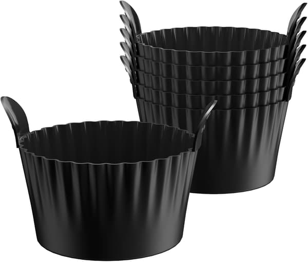 Ramekiner til Airfryer, Store Muffinsforme til Airfryer, Airfryer Æggeform (Pakke med 6), Sort