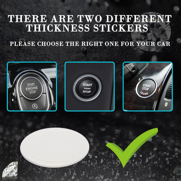 Bling Bilmotor Startknap Dæksel Universal Push Start Stop Dekoration 2 stk Rhinestone Lille Djævel til Bil Interiør Tilbehør