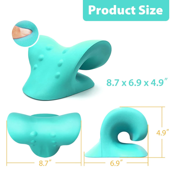 Nackdrag, nackkudde, nackstöd, nackavslappnare, ergonomiskt nackstöd för nacksmärtlindring Green 8.7*6.9*4.9 inch
