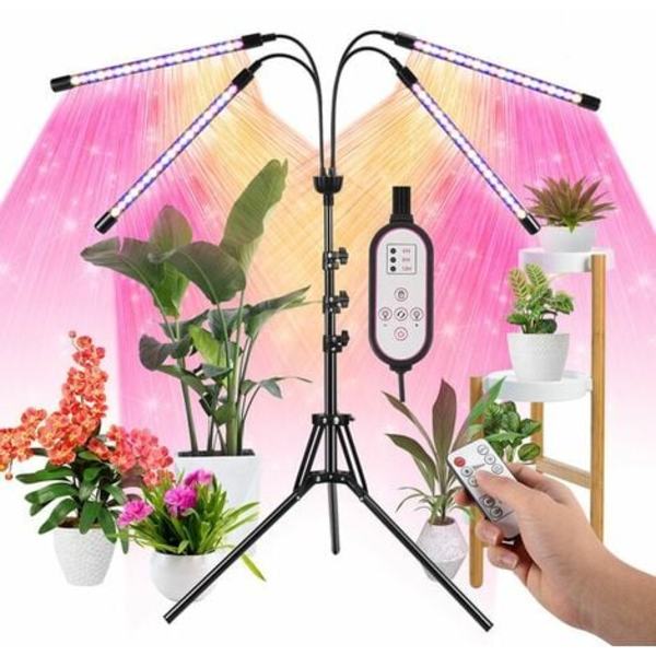 Kasvivalot, kasvivalot jalustalla, 80 kpl LED-kasvivalot Puutarhanhoito Kukka Kasvaa 4 päätä Täyden spektrin kasvivalot