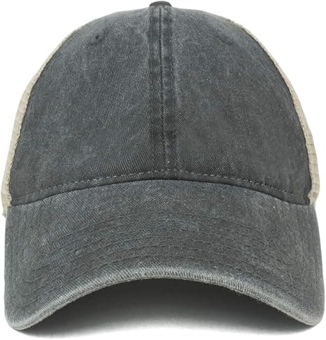 Ostrukturerad tvättad pigmentfärgad Trucker Mesh Hat
