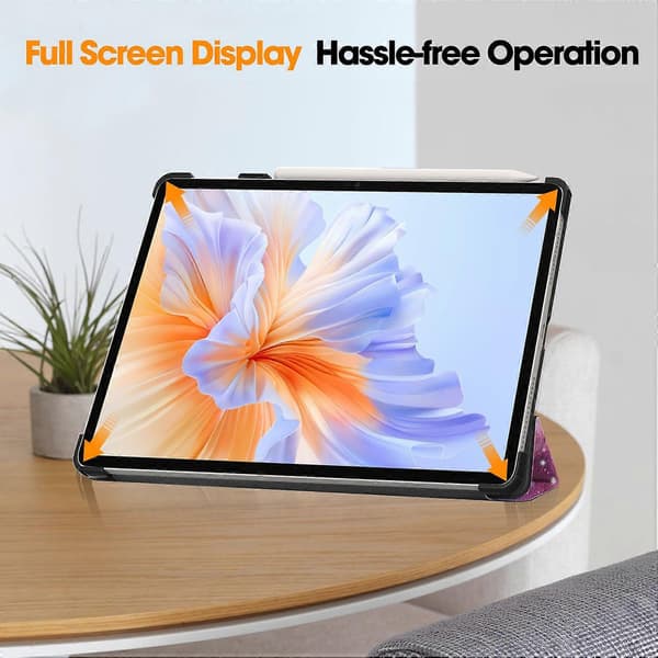 For Honor Pad V9 Etui Mønsterprint Læder Stand Tablet Cover - Galaxy