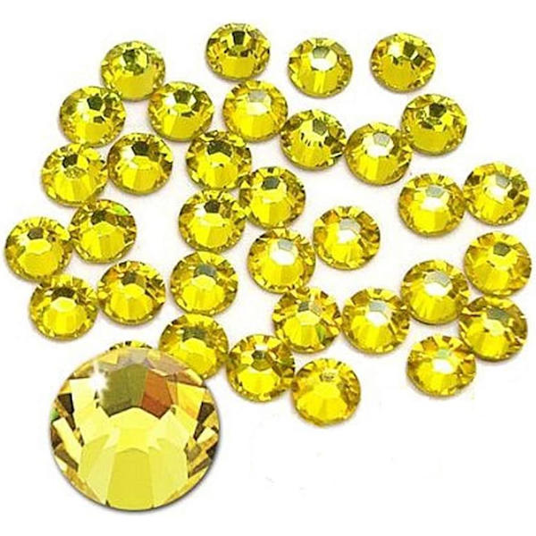 1440 stk. limfiks krystal flade rhinestones glassten til neglekunst, kunsthåndværk dekorationer tøj sko Citrine 1440pcs