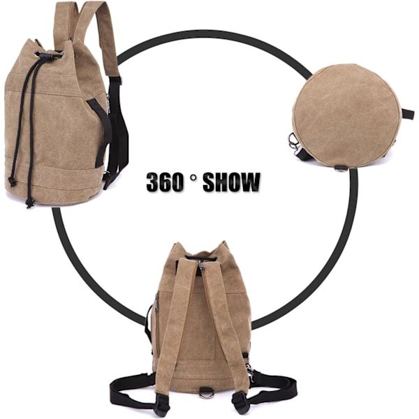 Canvas Reiseduffel, Reisevesker Over natten Weekendvesker Carry On Skulder Tote Bag Ryggsekk brown M