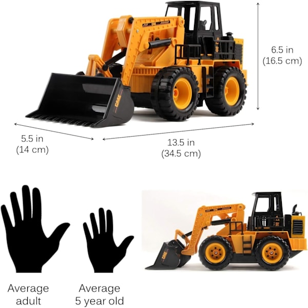 13,5\" RC Bulldozer Full Funktion 1:24 Skala 2,4GHz Elektrisk Fjärrkontroll Radio Grävmaskin Bil Klar-att-köra för Barn Pojkar