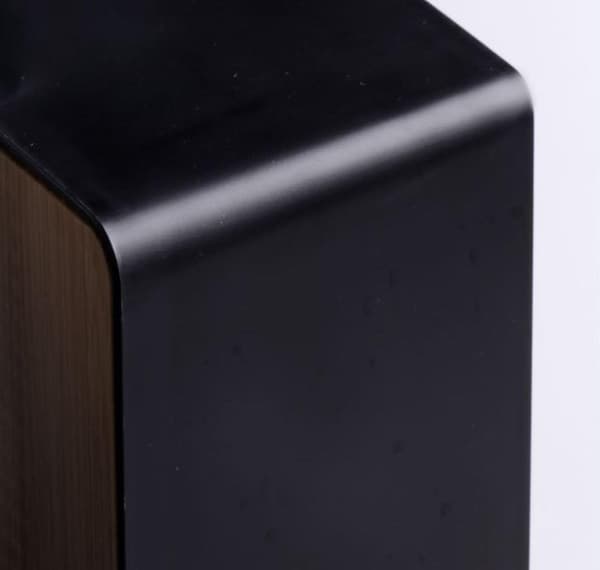 Servietboks med bambustræslåg, rektangulær servietdispenserboks, plastik servietboks til badeværelse, bil, kontor, 21,5x12x8,5cm (sort) Black