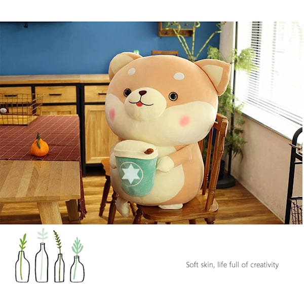 9 tuuman koiran pehmolelu täytetty eläin - Kawaii söpö kupla maito tee nukke lelu