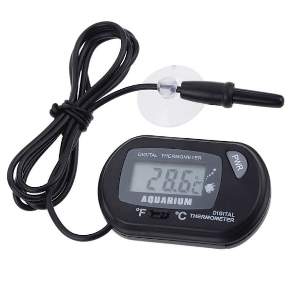 Akvarie Termometer, LCD Digital Elektronisk Termometer med Sugeskål Vann Termograf