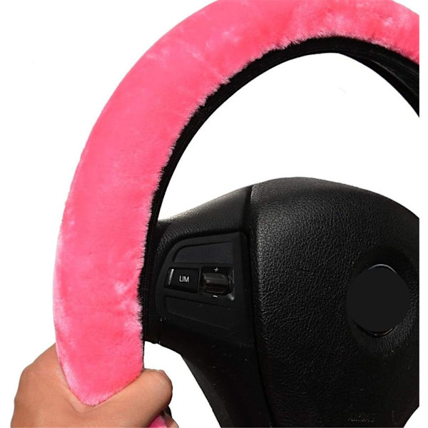3 st vintervarm plysch rattmuff handbromsskydd växelspakskydd biltillbehör, rosa