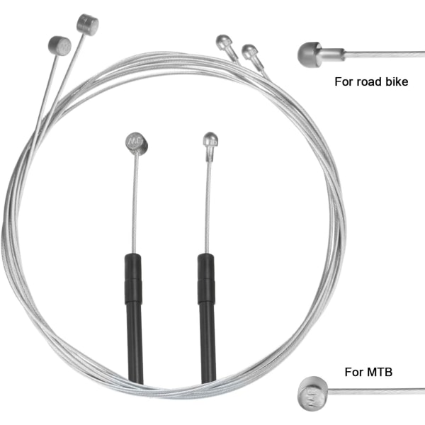 Cykelbromskabelhussats innehåller 1 set cykelbromslina, 2 stycken V Bike Brake Noodle Cable Guide Pipe och 2 st