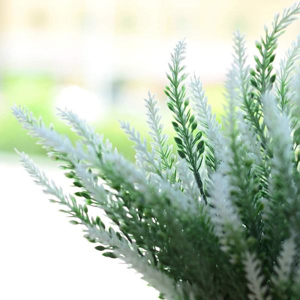 Konstgjorda blommor 6 buntar lavendelbukett för bröllop hemmakontorsdekoration - vit