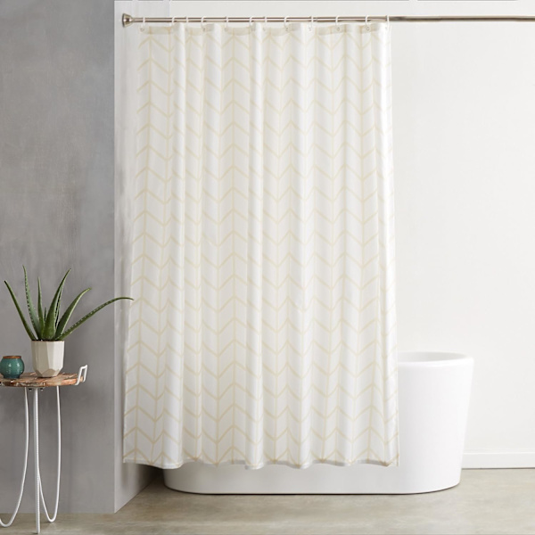 Dusjforheng i stoff - 72 x 72 tommer, for baderom 72''x72'' Natural Herringbone