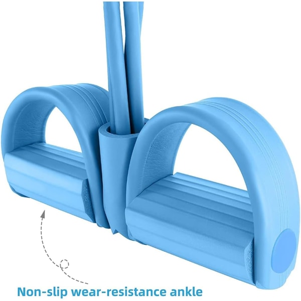 4-Tubes Sit Up Drag-rep Resistance Band | Fitness elastiska för män och kvinnor | Slitstarkt gummiband med handtag för mage, ben, armsträckning