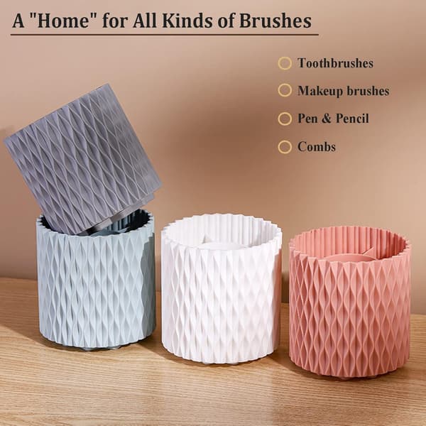 Makeup børsteholder roterbar makeup børsteholder kop makeup beholder opbevaring hvid