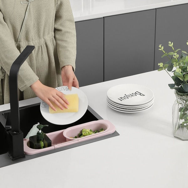 Diskhoavloppsställ med infällbar teleskopisk hållare och svampbox (rosa)