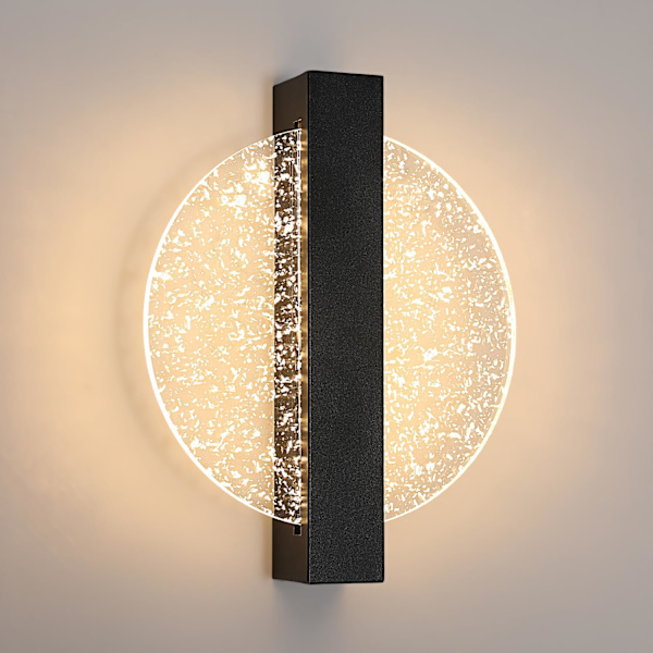 6W dæmpbar LED væglampe, moderne indendørs aluminium væglampe, LED væglampe senglampe, sort rund akryl væglampe, 3000K-6500K