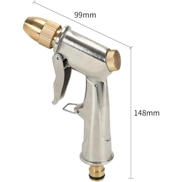 Metalsprøjtepistol med 4 tilstande til vanding af planter og græsplæner, vask af biler, gårde og kæledyr