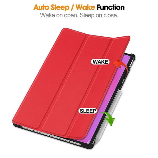 For Lenovo Yoga Tab Plus Deksel Anti-Fall Lær Stativ Tablet Cover - Rød