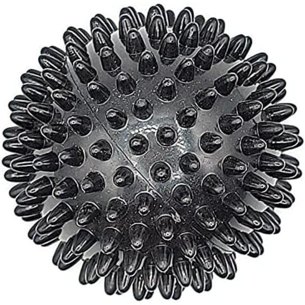 Spiked Massage Ball, Foot/Full Body Spiked Firming Ball, Trigger Points, Gym, Yoga, Pilates, Stress, Reflexology, Myofascial Therapy (Black)