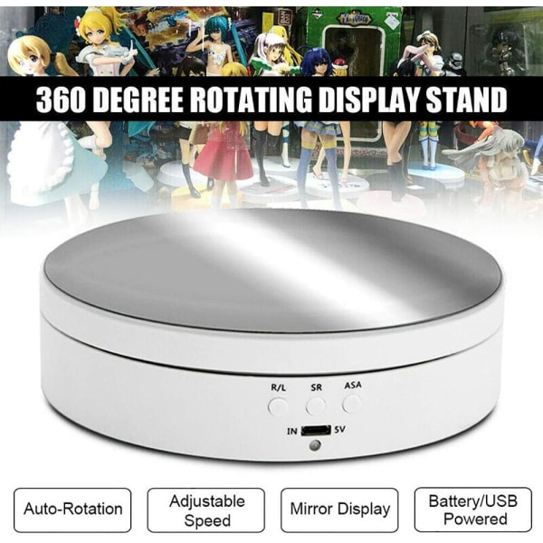 Motorisert roterende displaystativ, 360 graders roterende dreieskive