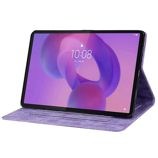Til Lenovo Tab K10C/Tab E10C Etui Kortpladser Læder Tablet Stativ Folio Cover Blomst Kat