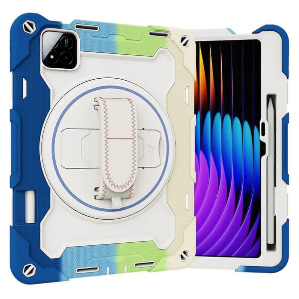 For Xiaomi Pad 7/Pad 7 Pro Stativdeksel Håndstropp PC+Silikon Nettbretdeksel med Blyantholder